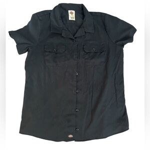 Dickie's Short Sleeve Black Work Shirt - Women's L